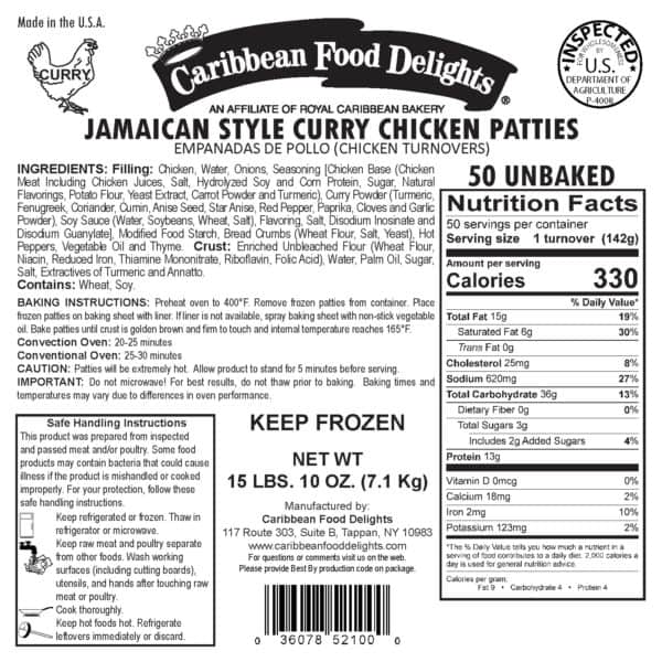 Curry Chicken Unbaked Label 2017 New Nfp