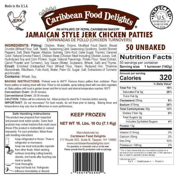 Jerk Chicken 50 Unbaked Labels 2017