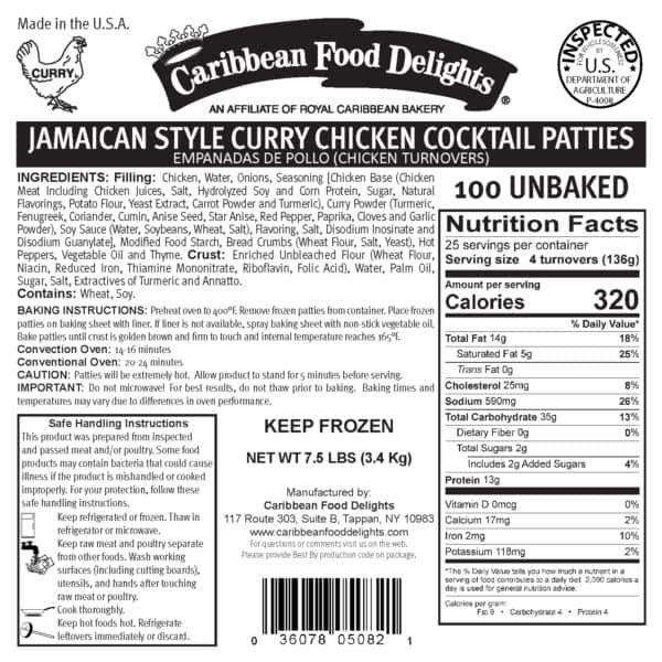 100 Ct Curry Chicken Cocktail Labels 2019
