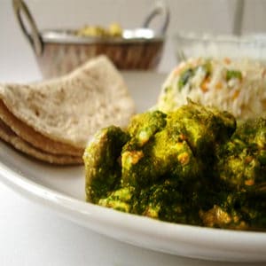 palak paneer dinner