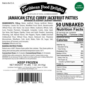 jack fruit patty labels curry