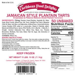 plantain tart unbaked labels