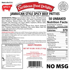 spicy beef patties 50 unbaked no msg clean label