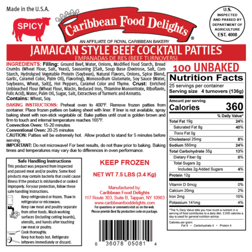beef cocktail patties 100 labels