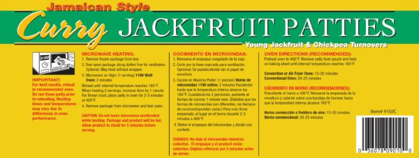 jamaican style curry jackfruit patties, 12/10 packs baked